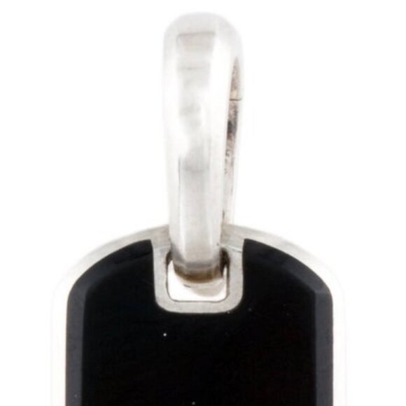 DAVID YURMAN STERLING SILVER 925 ONYX CHEVRON DOGTAG - Picture 4 of 6